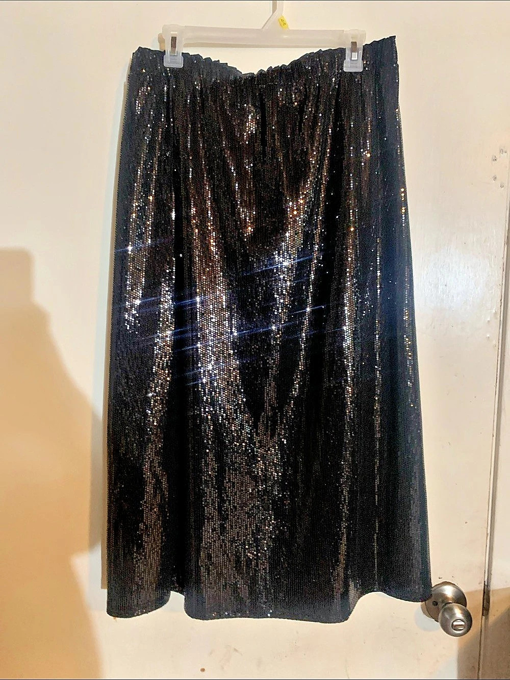 SERRA Sequin Maxi Skirt in Black Size Medium